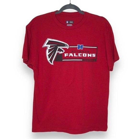 NFL Team Apparel Atlanta Falcons Red Short Sleeve Crew Neck T Shirt Mens Medium - Picture 1 of 14